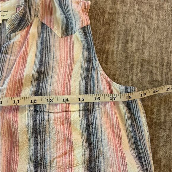 Anthropologie- cloth and stone Striped Sleeveless Midi Dress - Pink, Blue, White - Picture 7 of 8